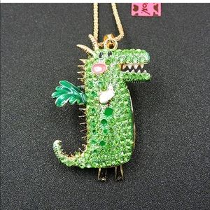 Betsey Johnson Crystal Monster Long Chain Necklace